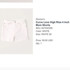 Abercrombie & Fitch Curve Love 4” Mom Short